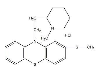 Thioridazine hydrochloride structural formula