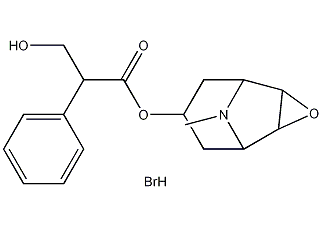 Structural formula of scopolamine hydrobromide