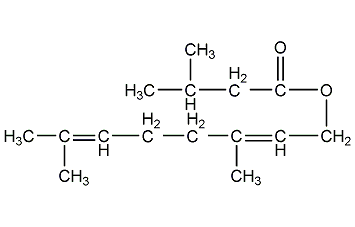 Geranyl isovalerate structural formula