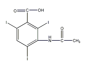 structural formula of acetoiodobenzoic acid