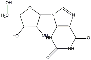 Xanthine nucleoside structural formula