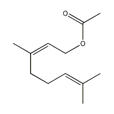 Structural formula of neryl acetate
