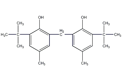 2,2'-methylenebis(6-tert-butyl-4-methylphenol)  structural formula