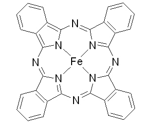 Structural formula of ferrous phthalocyanine