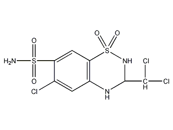 Trichlorothiazide structural formula