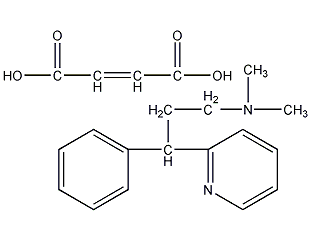 Structural formula of pheniramine maleate