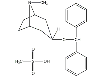 Structural formula of benztropine mesylate