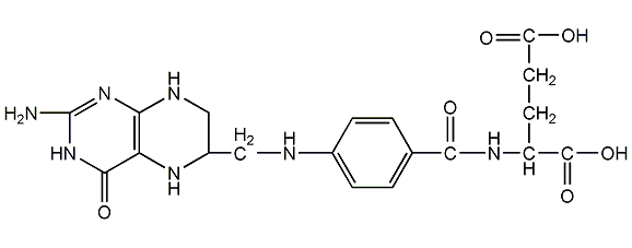 Tetrahydrofolate structural formula
