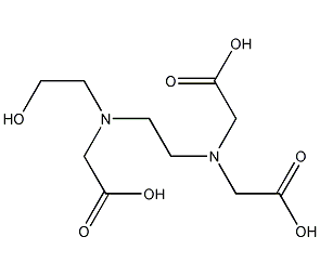 N-(2-hydroxyethyl)ethylenediaminetriacetic acid structural formula