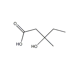 3-Hydroxy-3-methylpentanoic acid structural formula