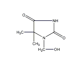 1-(hydroxymethyl)-5,5-dimethylhydantoin structural formula
