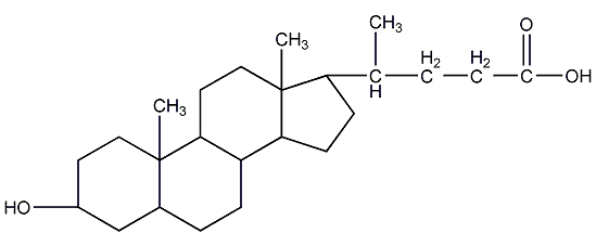 Lithocholic acid structural formula